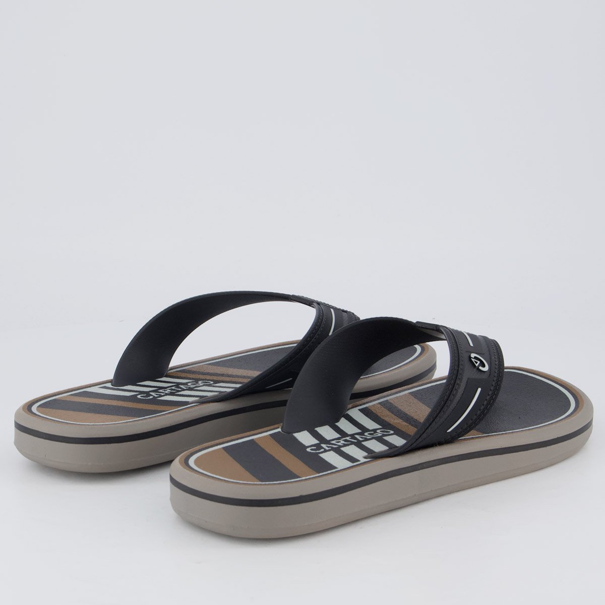 Chinelo Cartago Palermo II Cinza e Preto Preto 4