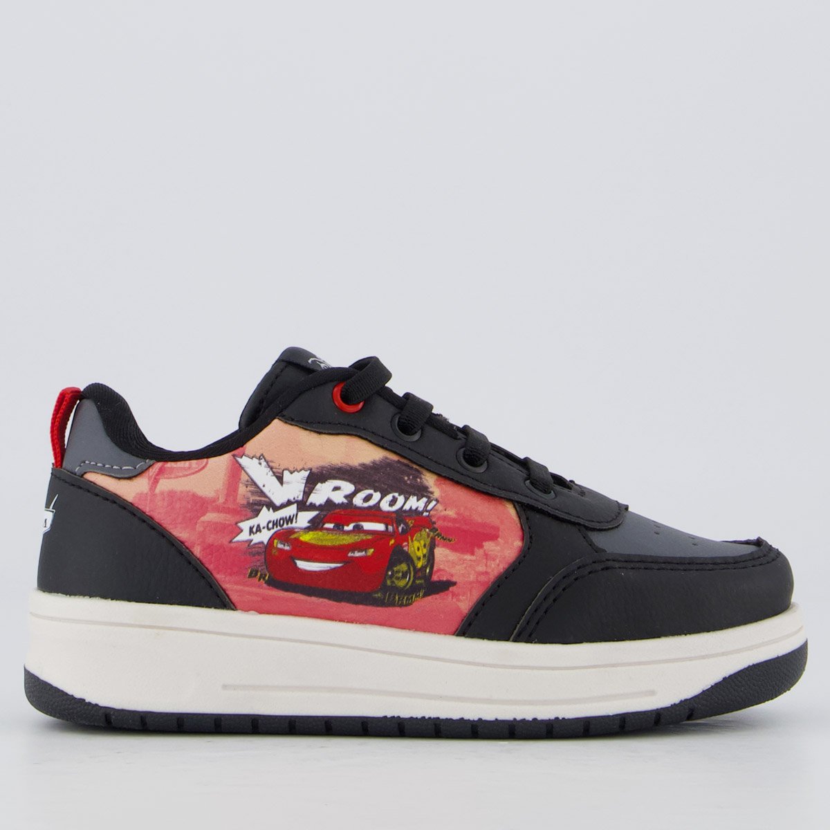Tênis Disney Pixar Carros Infantil Preto e Vermelho