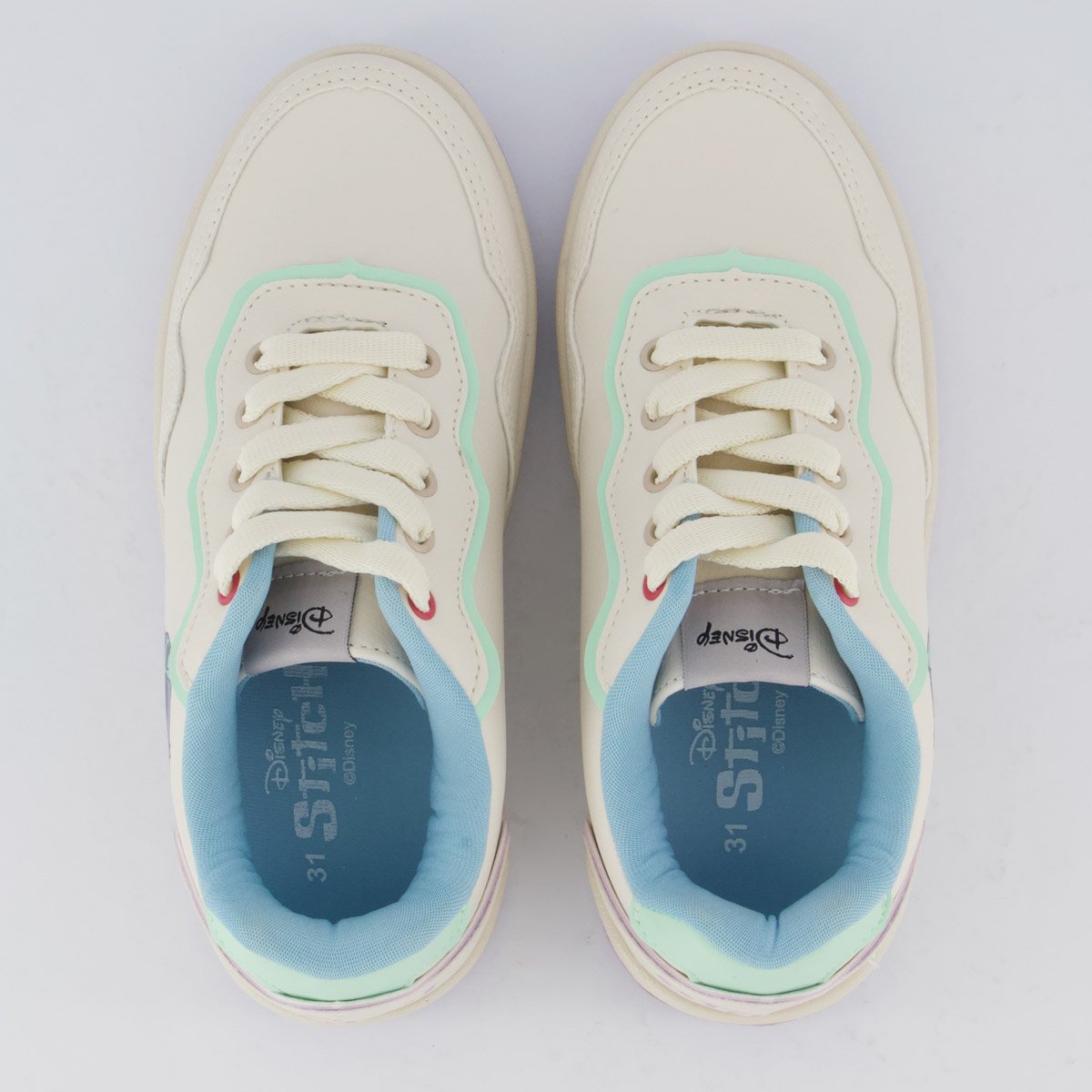 Tênis Disney Stitch Color Juvenil Off White e Lilás Branco 4