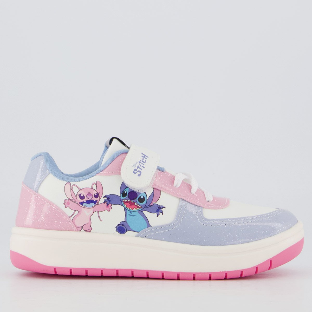 Tênis Disney Stitch Casual Juvenil Branco e Rosa