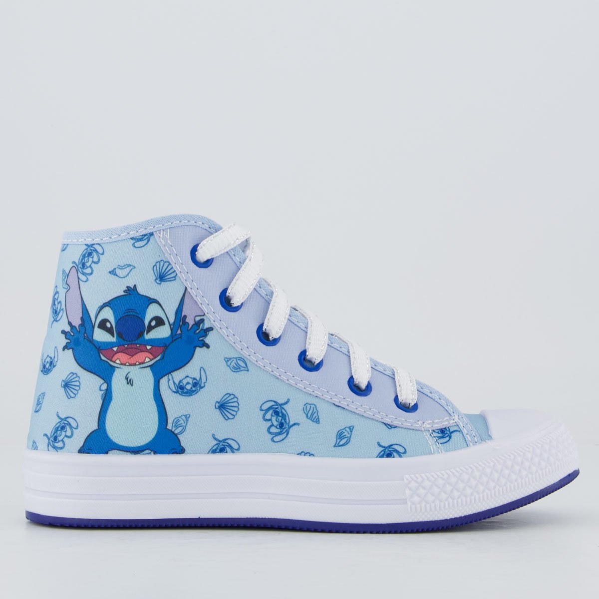 Tênis Disney Stitch Cano Medio Juvenil Azul