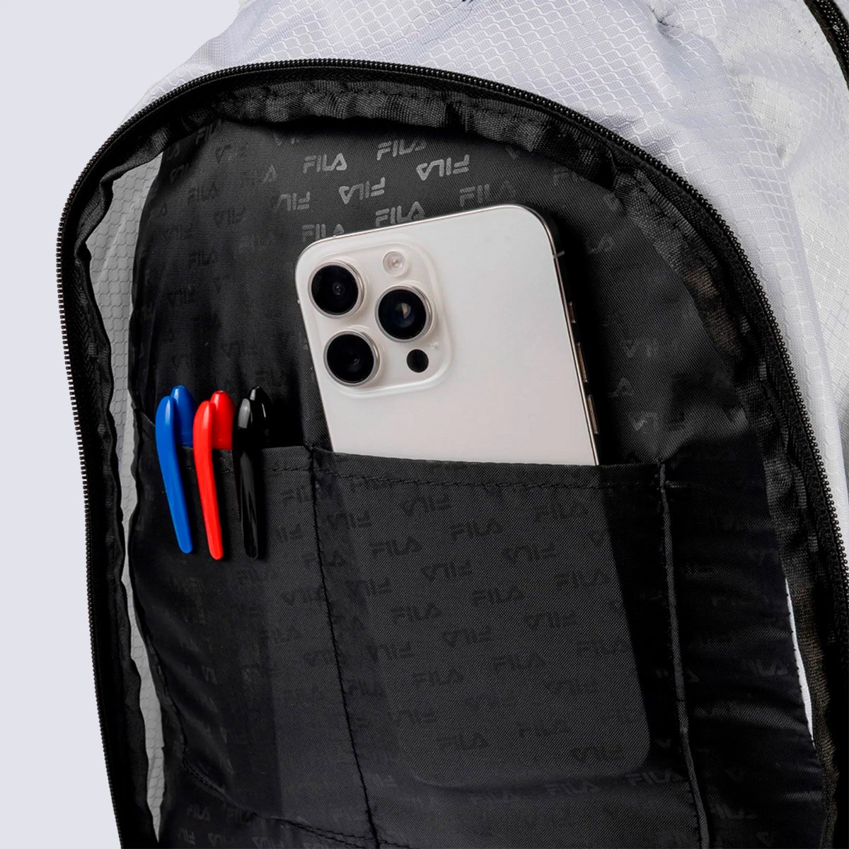 Mochila Fila College Letter Branca e Preta Branco 5