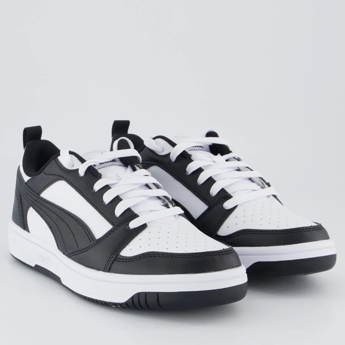 Tênis Puma Rebound V6 Feminino Preto e Branco Branco/Preto 2