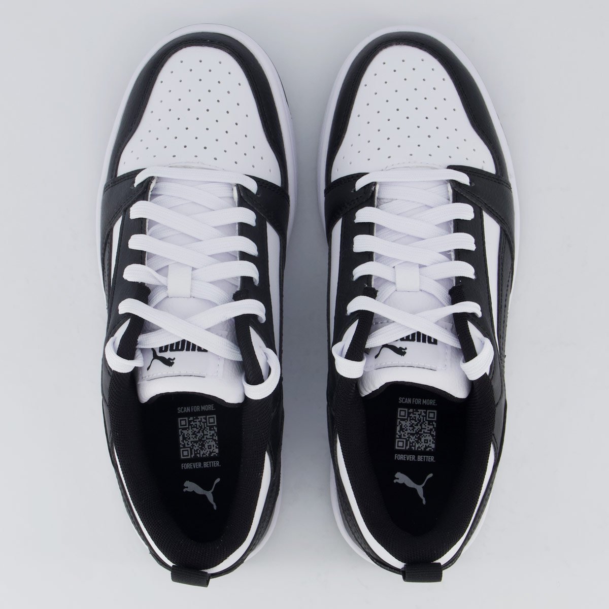 Tênis Puma Rebound V6 Feminino Preto e Branco Branco/Preto 4