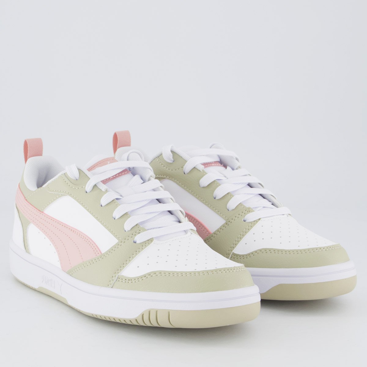 Tênis Puma Rebound V6 Feminino Branco e Bege Branco/Bege 2