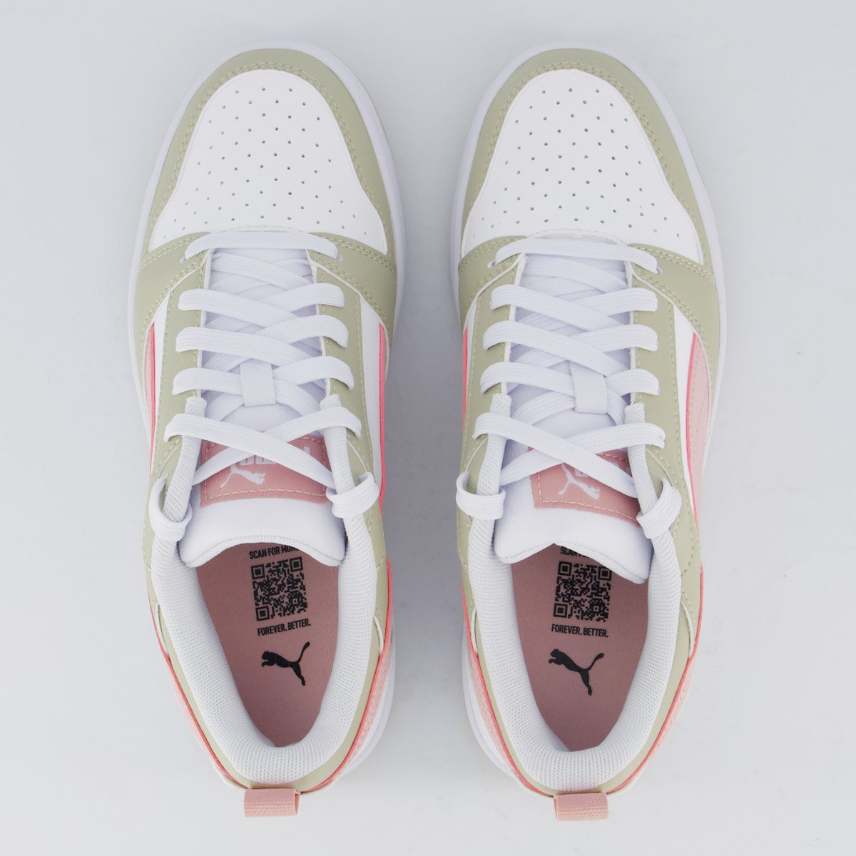 Tênis Puma Rebound V6 Feminino Branco e Bege Branco/Bege 4