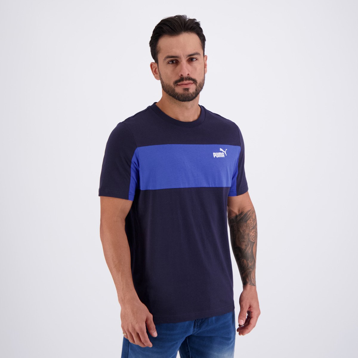 Camiseta Puma Ess Block Tee Marinho Azul 2