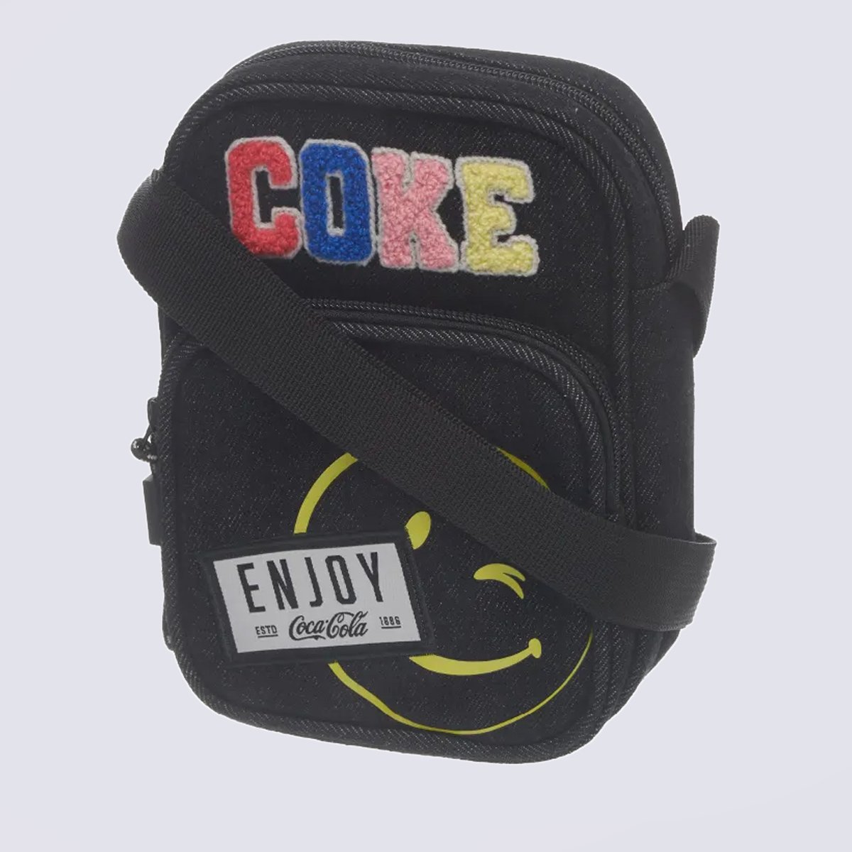 Bolsa Transversal Coca Cola Coke Enjoy Preta