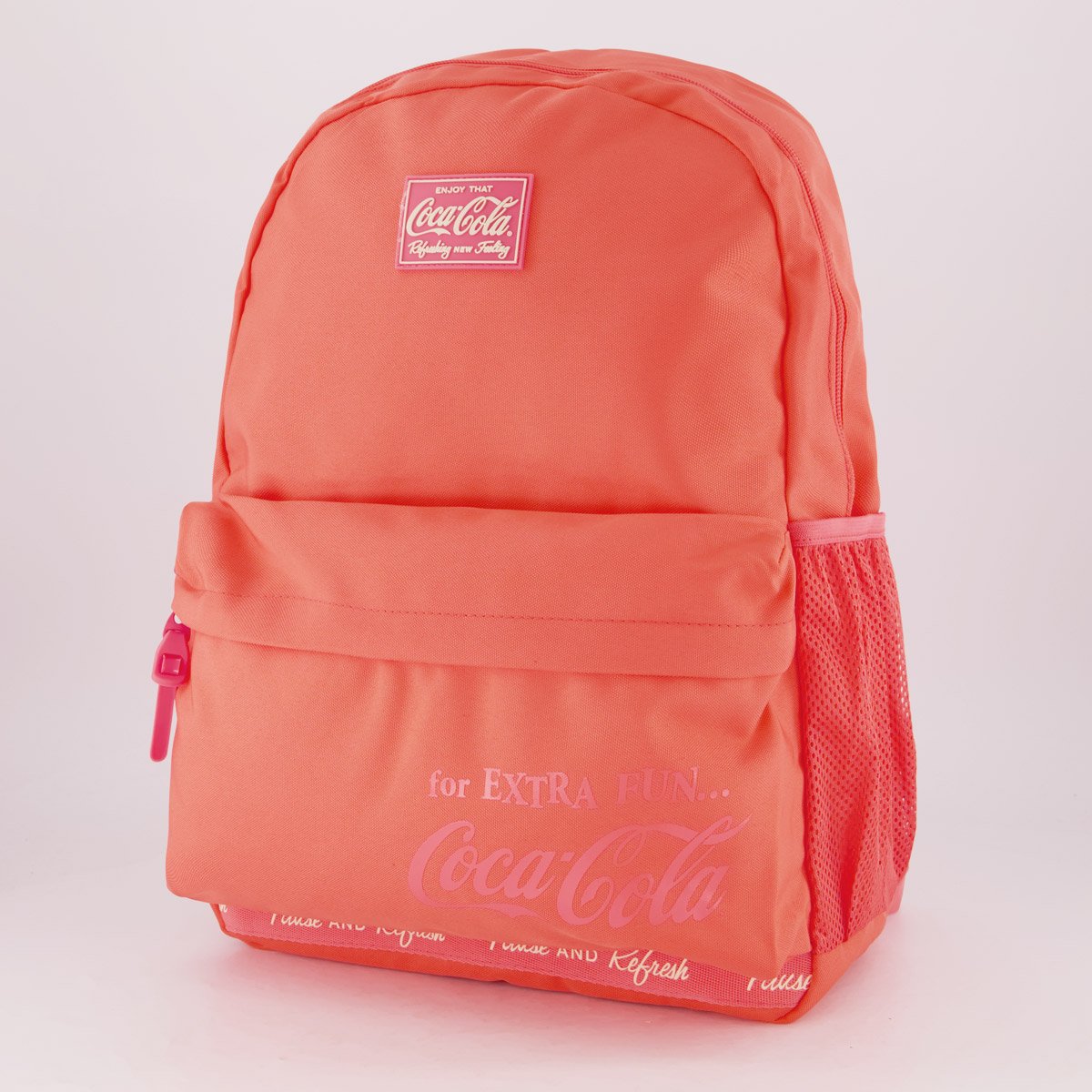 Mochila Coca Cola Color Flat Rosa e Branca Salmão 3