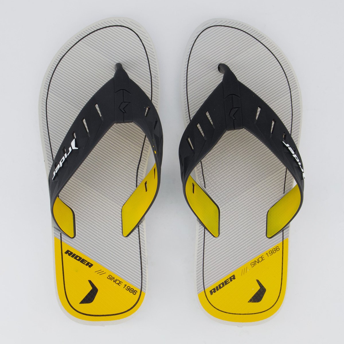 Chinelo Rider Street Duo Plus Cinza e Amarelo