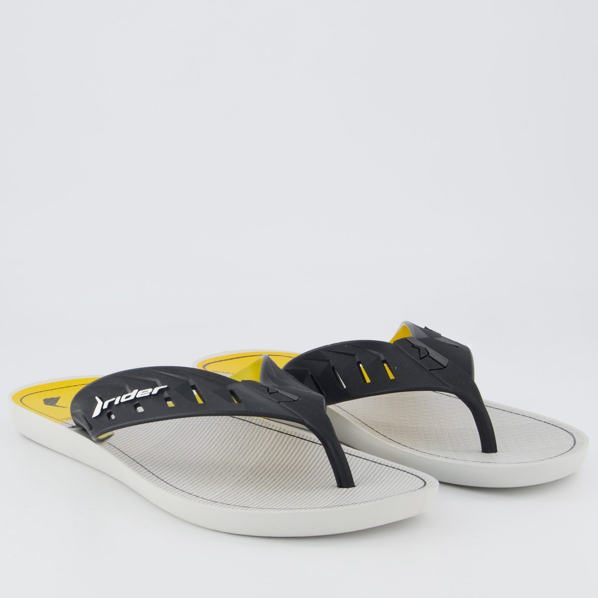 Chinelo Rider Street Duo Plus Cinza e Amarelo Preto 3