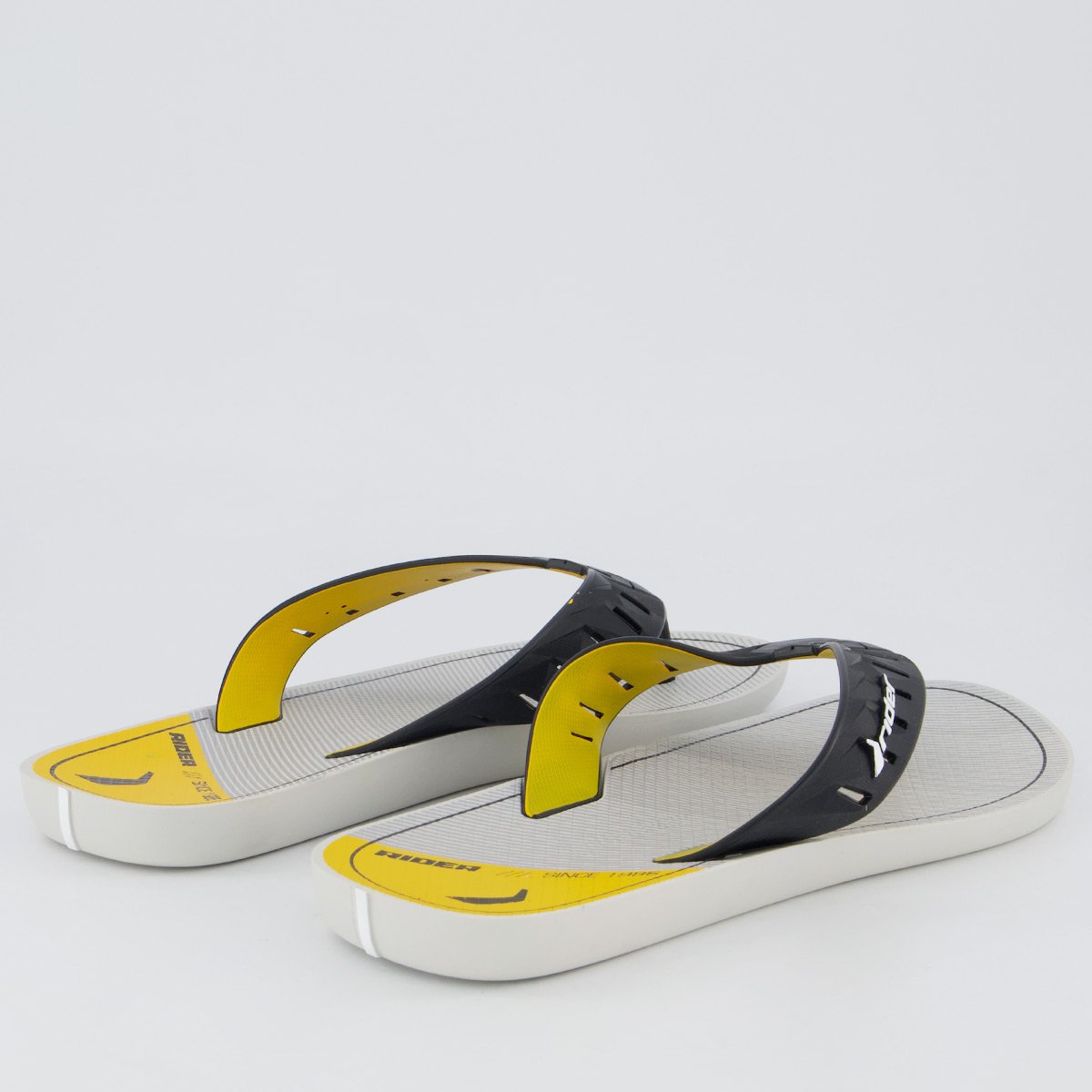 Chinelo Rider Street Duo Plus Cinza e Amarelo Preto 4