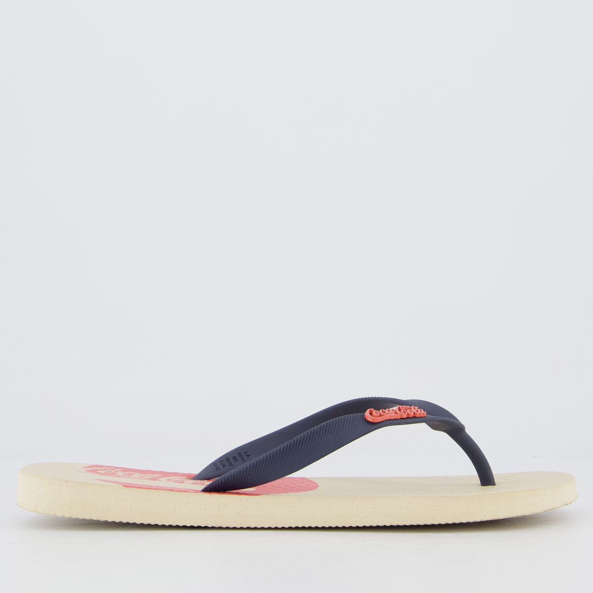 Chinelo Coca Cola Hardin 2 Off White e Marinho Bege 2