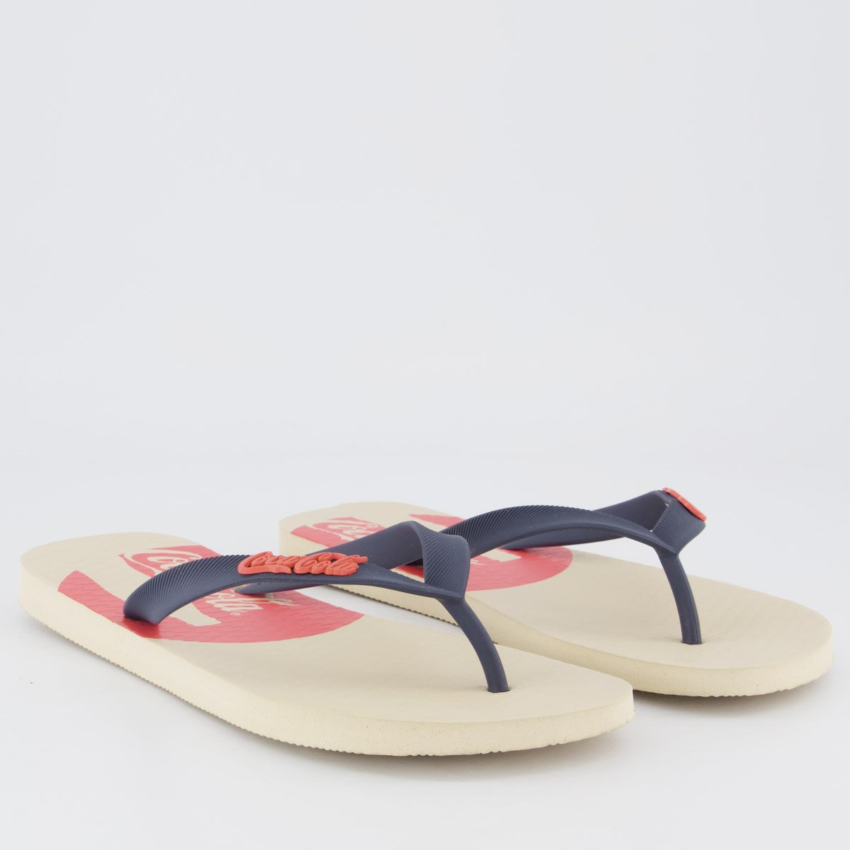 Chinelo Coca Cola Hardin 2 Off White e Marinho Bege 3