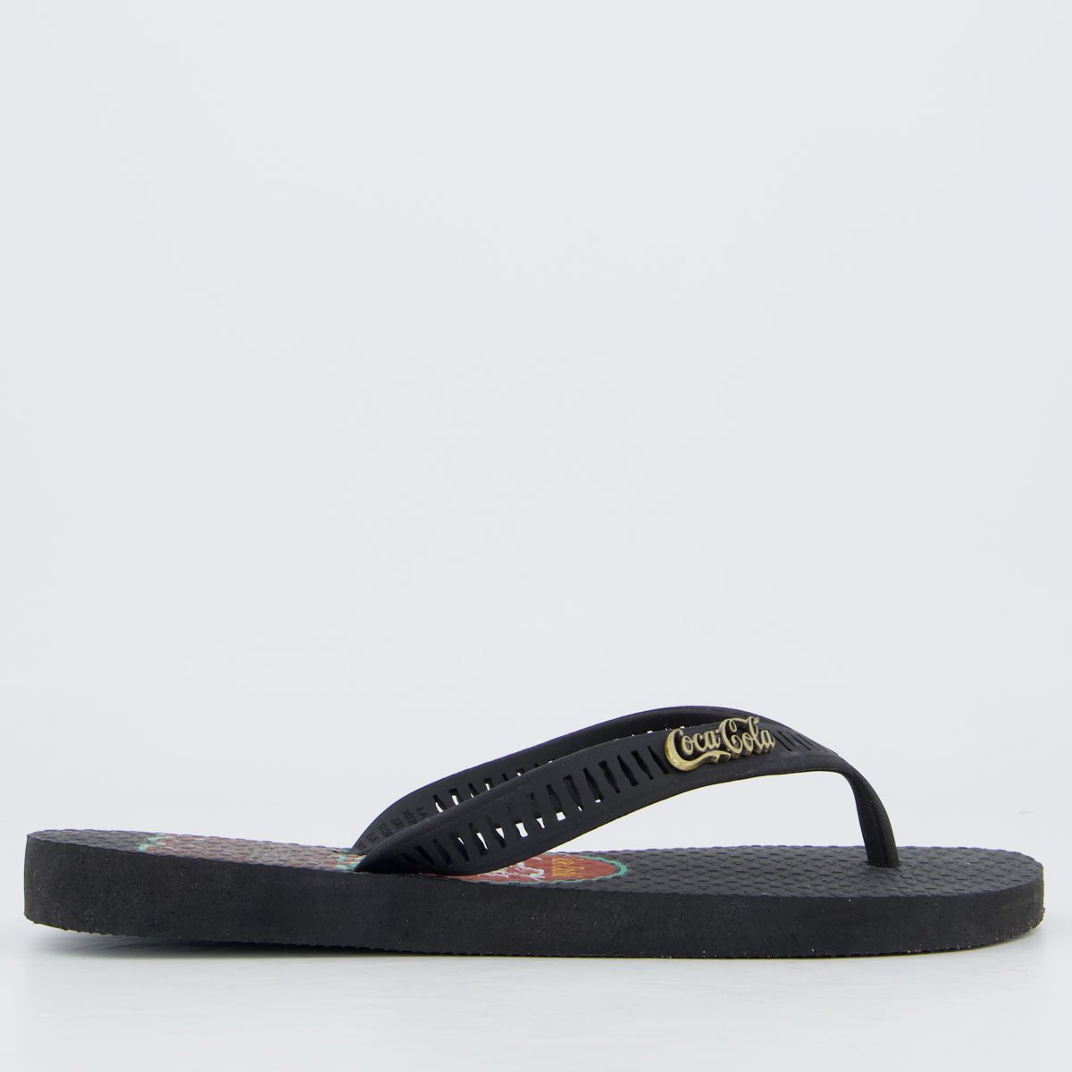 Chinelo Coca Cola Bottle Circle Preto Preto 2