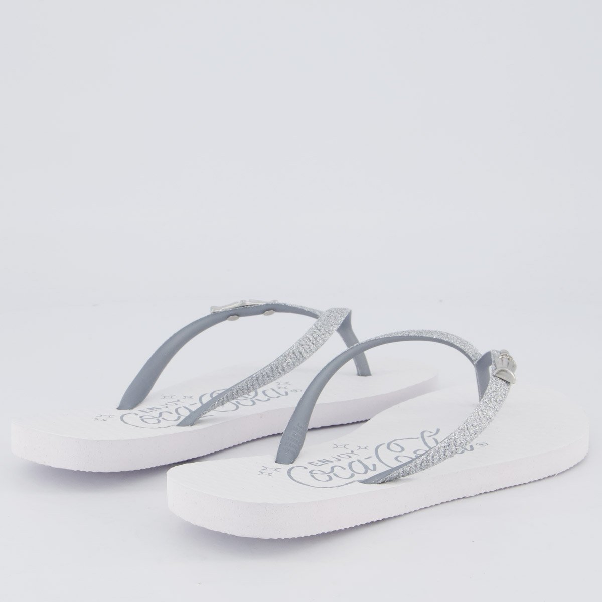 Chinelo Coca Cola Special Feminino Branco e Prata Branco 4