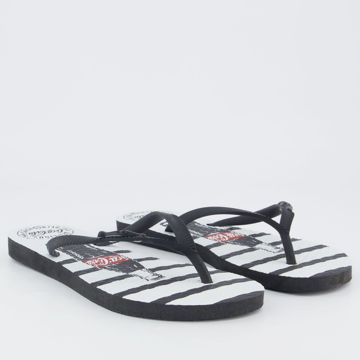 Chinelo Coca Cola Delicious Feminino Preto Branco 3