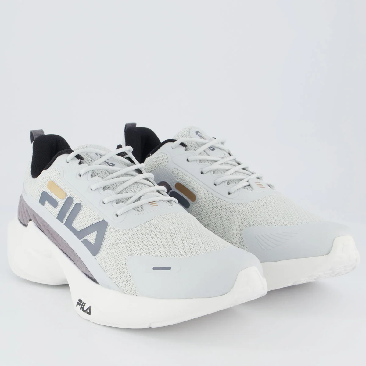 Tenis Fila Progress Lite Cinza e Grafite Cinza 2