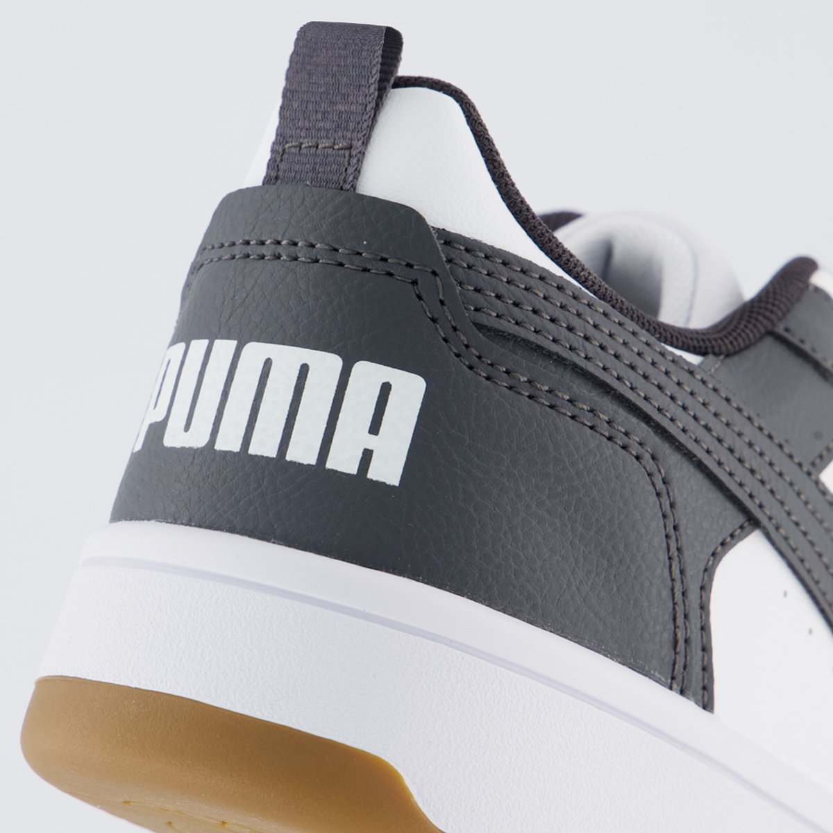 Tênis Puma Rebound V6 LO Juvenil Chumbo e Branco Cinza 6