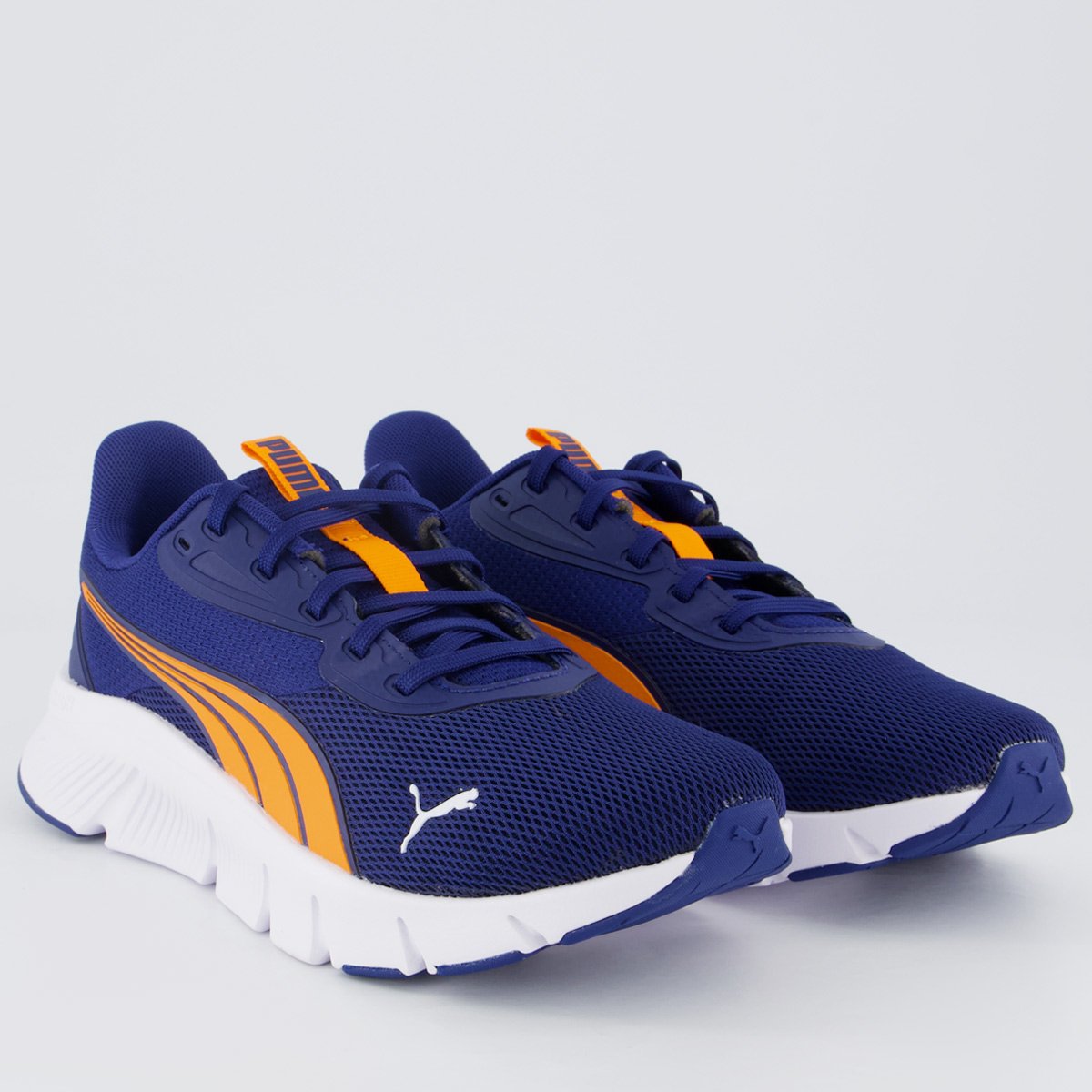 Tênis Puma Flexfocus Lite Modern Juvenil Marinho e Laranja Azul 2