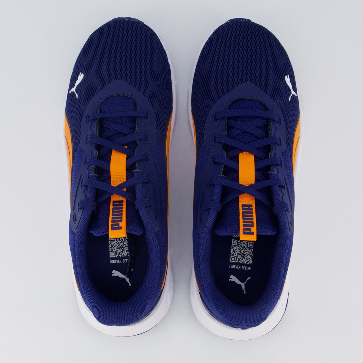 Tênis Puma Flexfocus Lite Modern Juvenil Marinho e Laranja Azul 4