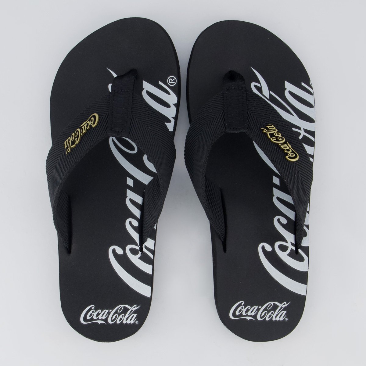 Chinelo Coca Cola Wave Spencerian Preto