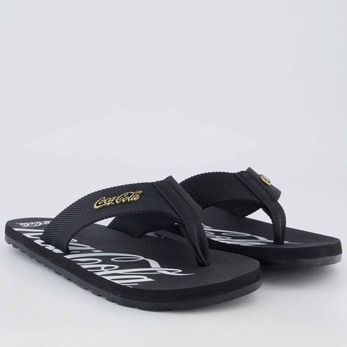 Chinelo Coca Cola Wave Spencerian Preto Preto 3