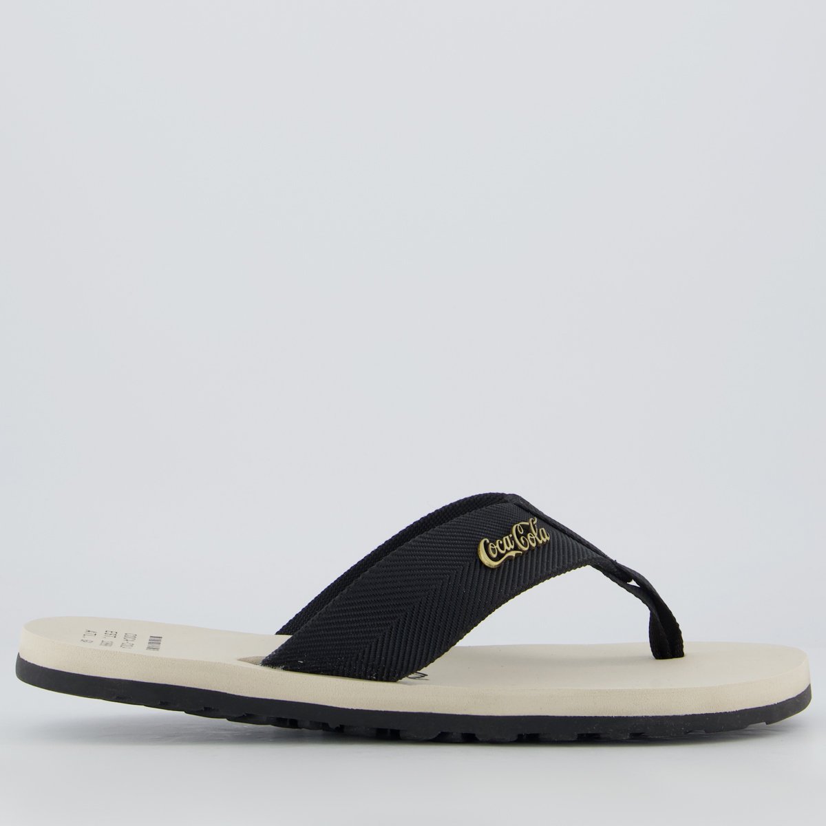 Chinelo Coca Cola Wave Alma Bege e Preto Bege 2