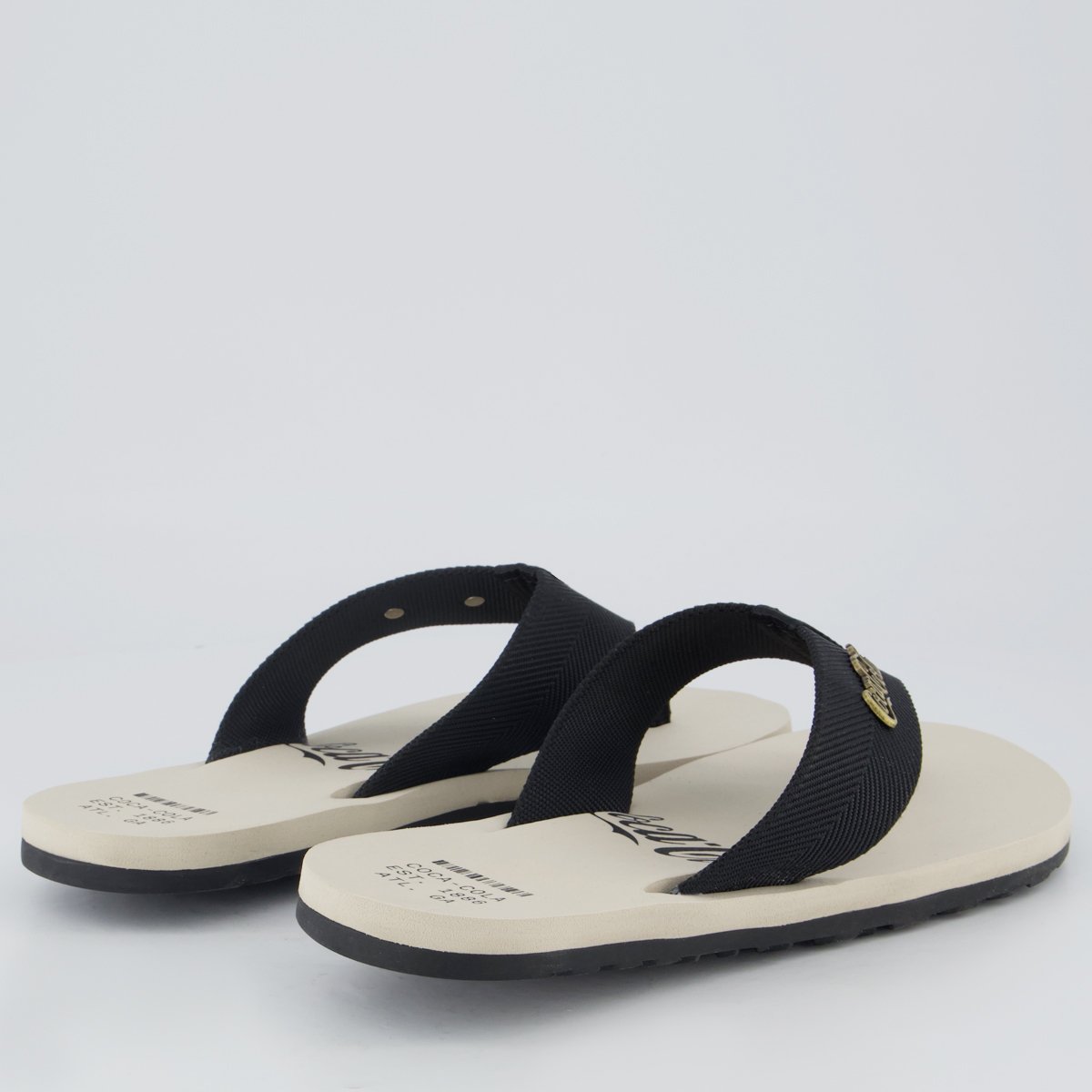 Chinelo Coca Cola Wave Alma Bege e Preto Bege 4