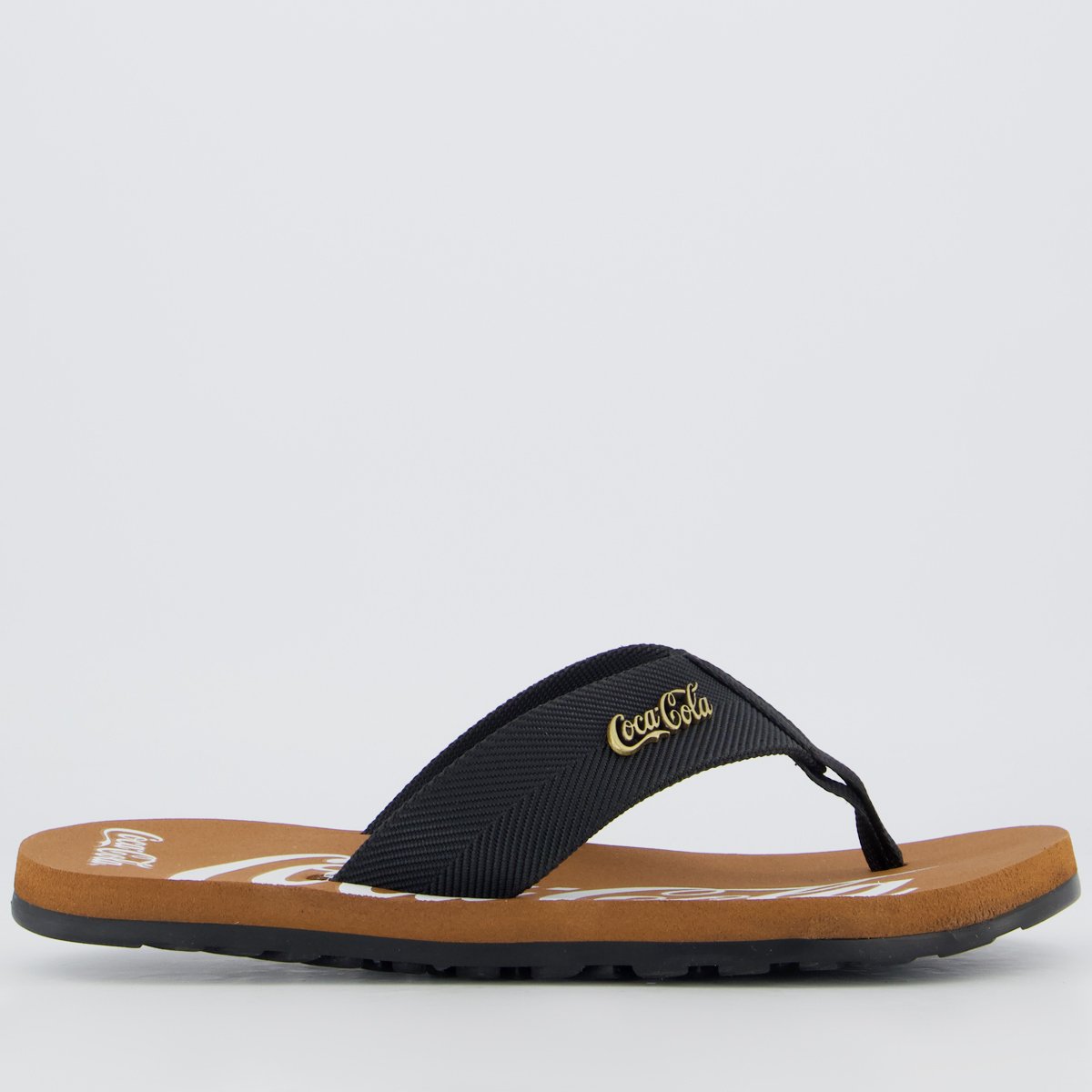 Chinelo Coca Cola Wave Spencerian Marrom e Preto Marrom 2