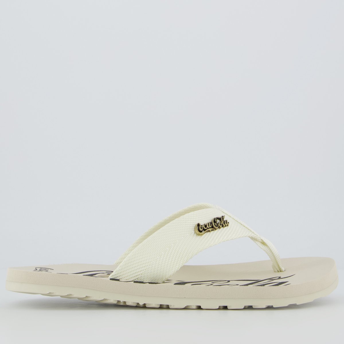 Chinelo Coca Cola Wave Spencerian Off White Branco 2
