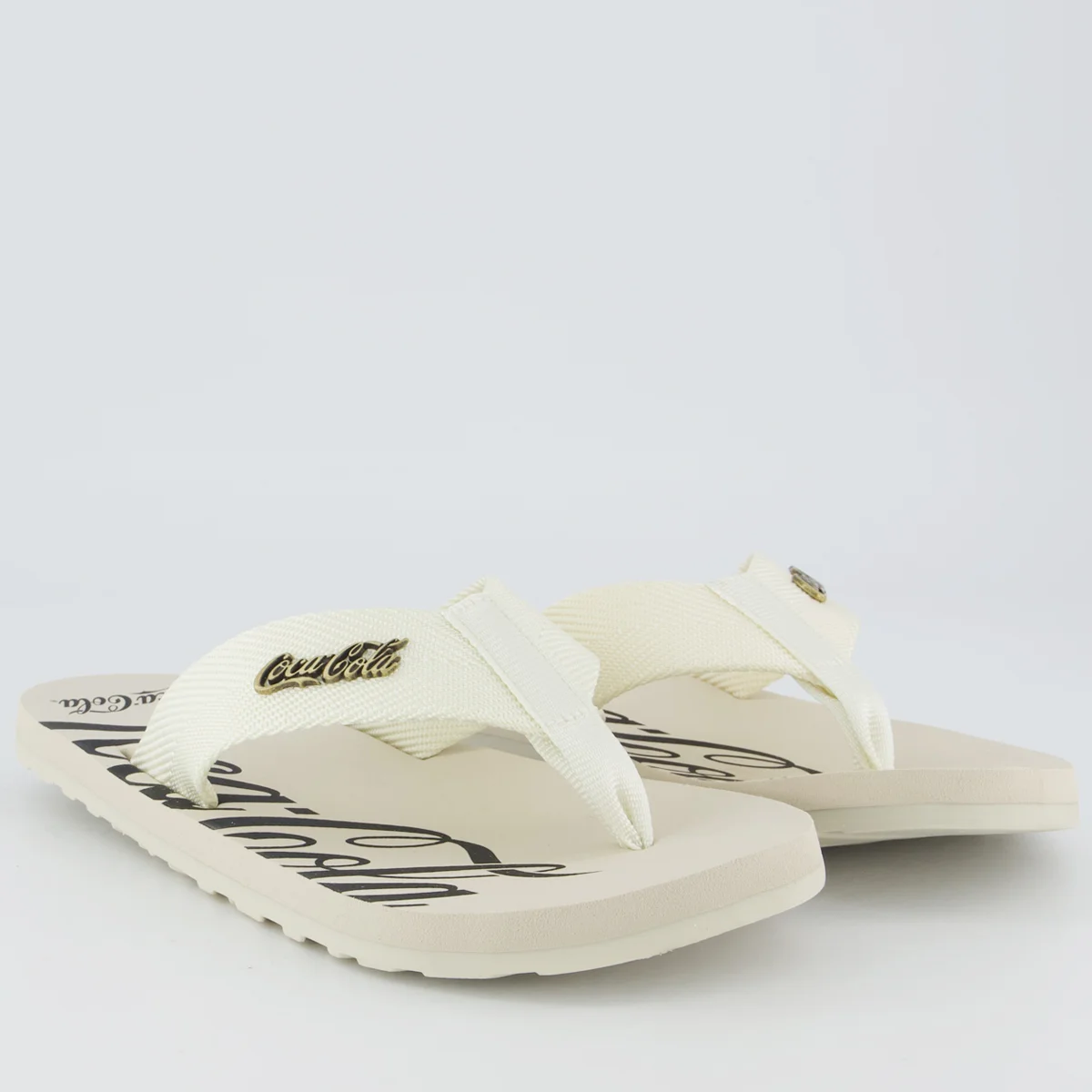 Chinelo Coca Cola Wave Spencerian Off White Branco 3