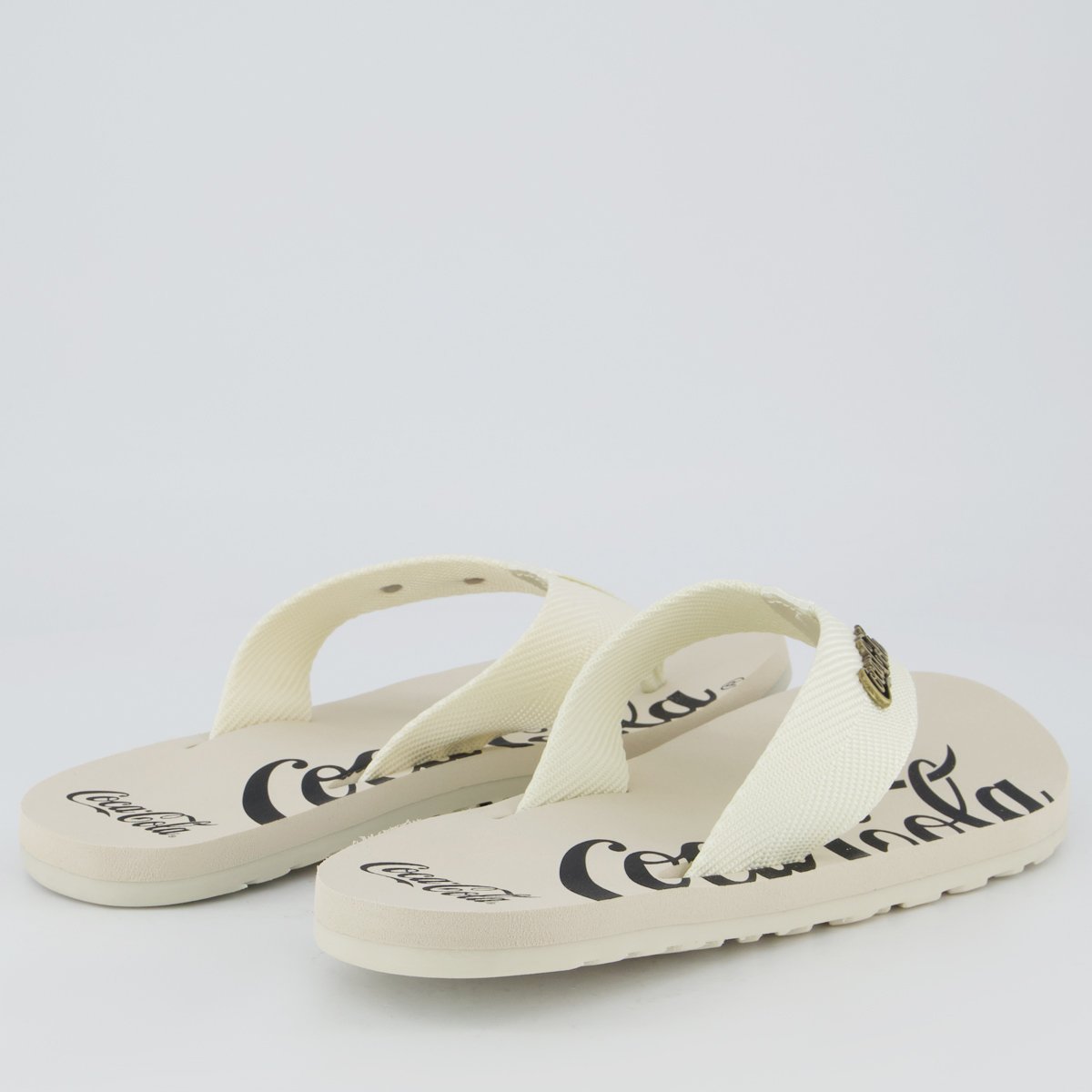 Chinelo Coca Cola Wave Spencerian Off White Branco 4
