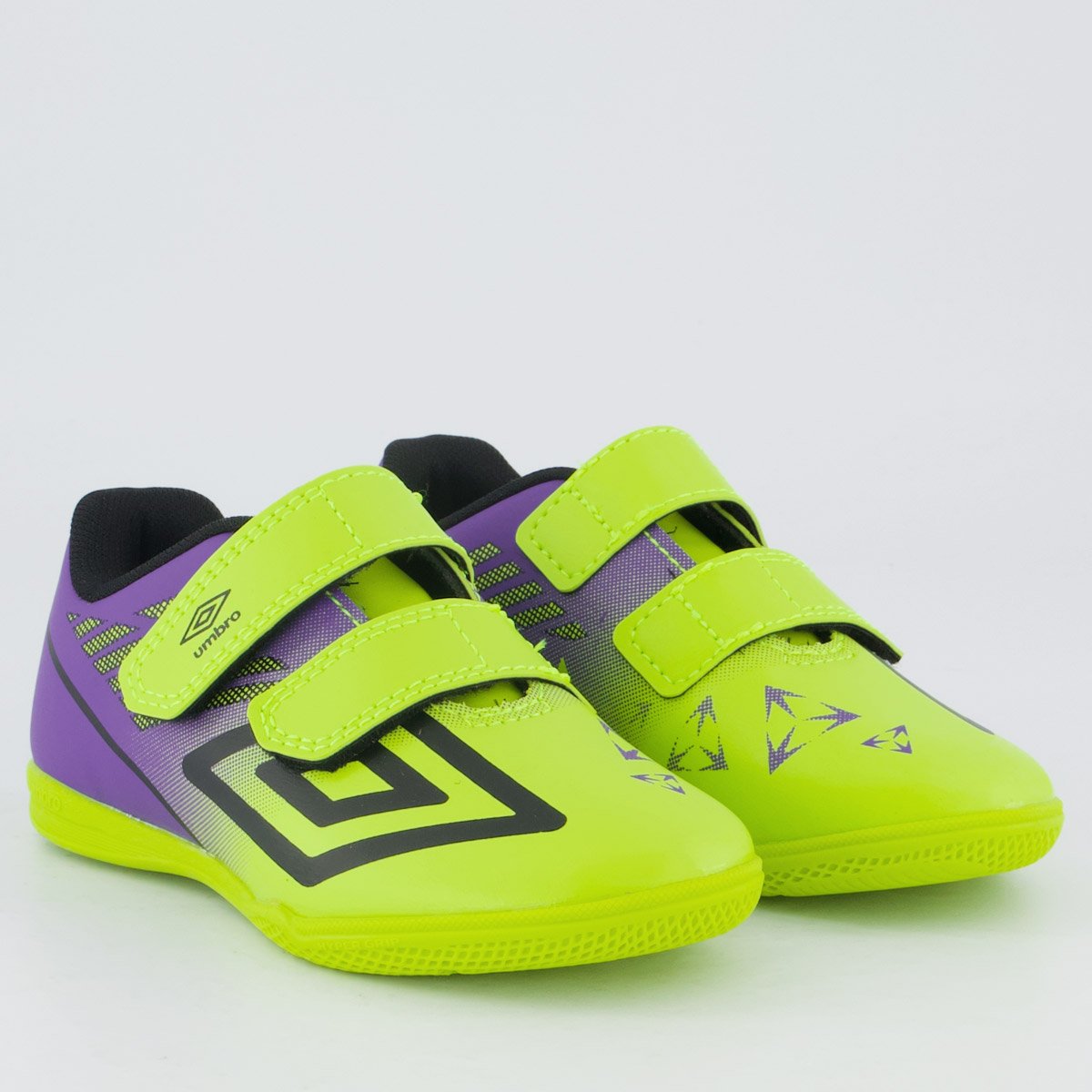 Chuteira Umbro Velocita Futsal Infantil Verde e Preta Amarelo 2