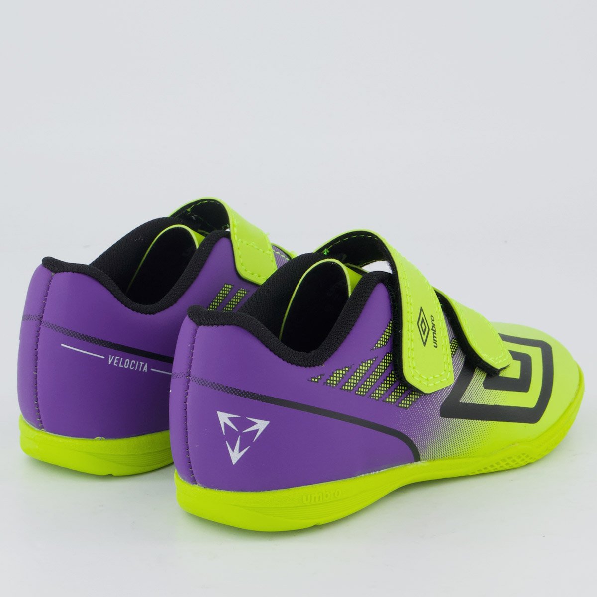 Chuteira Umbro Velocita Futsal Infantil Verde e Preta Amarelo 3