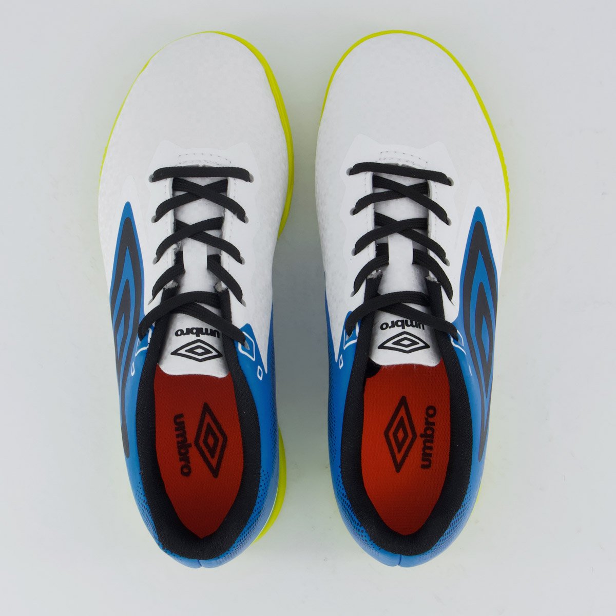 Chuteira Umbro Techno II Futsal Juvenil Azul e Branca Branco 4