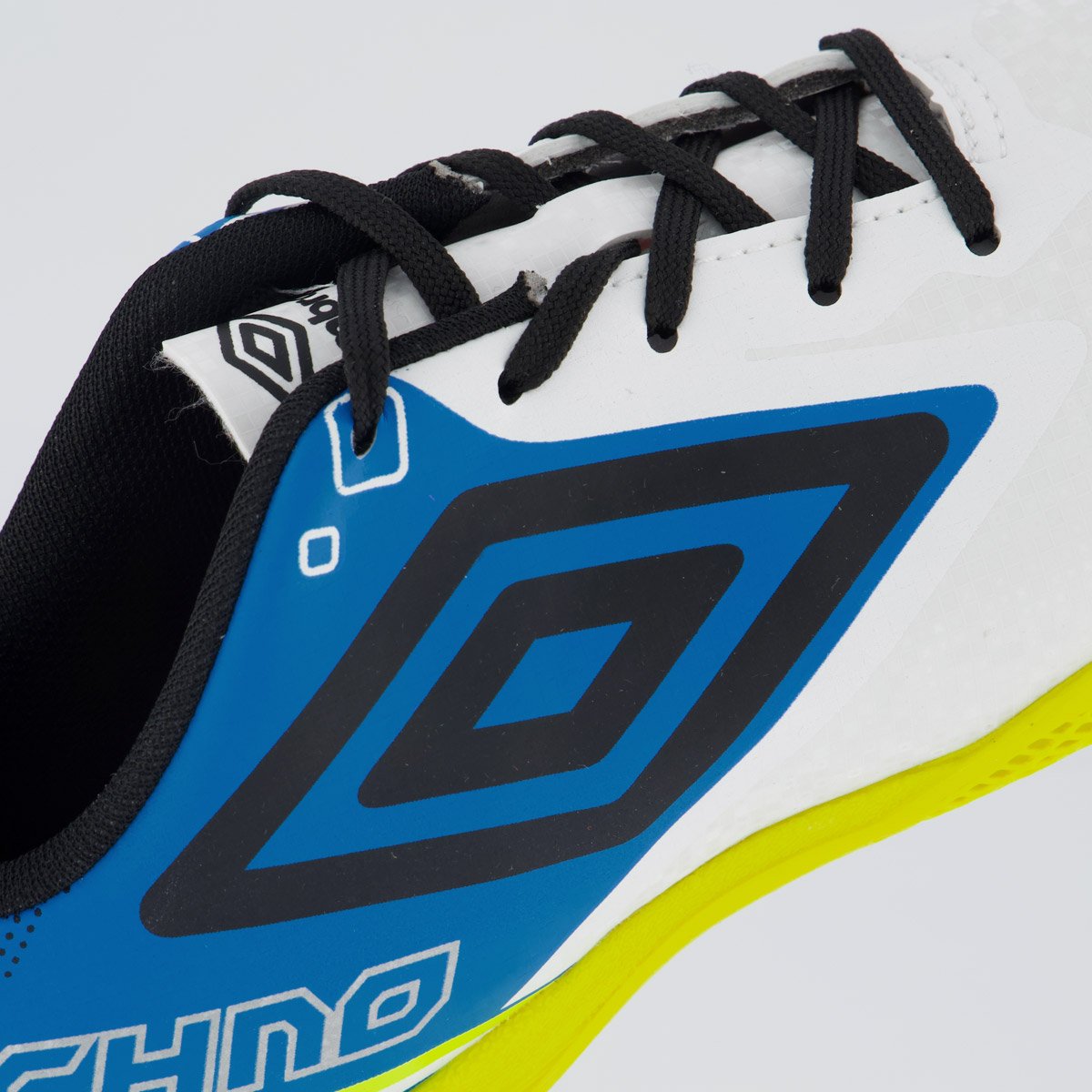 Chuteira Umbro Techno II Futsal Juvenil Azul e Branca Branco 7