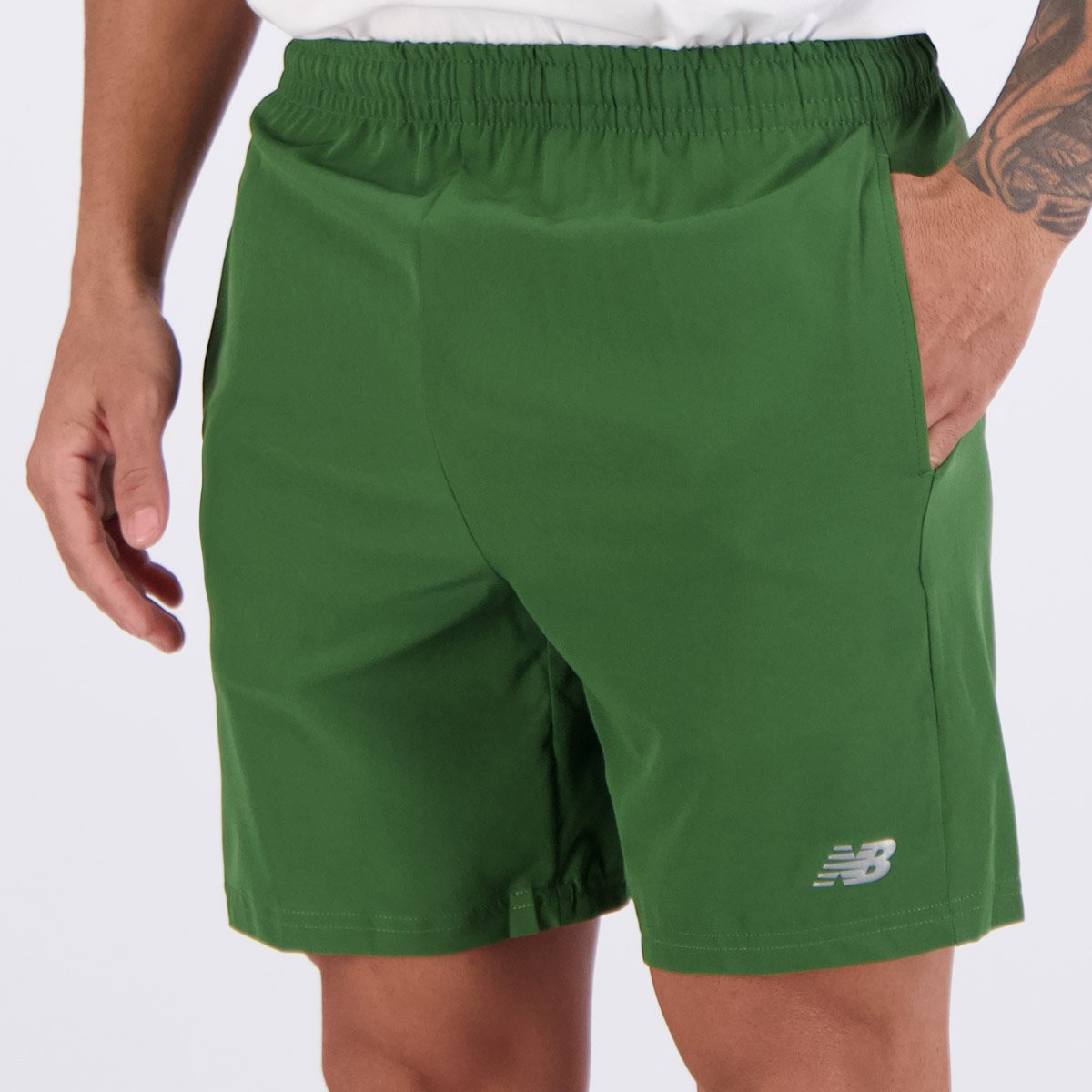 Bermuda New Balance Sport Essentials 7 Logo Verde Verde 3
