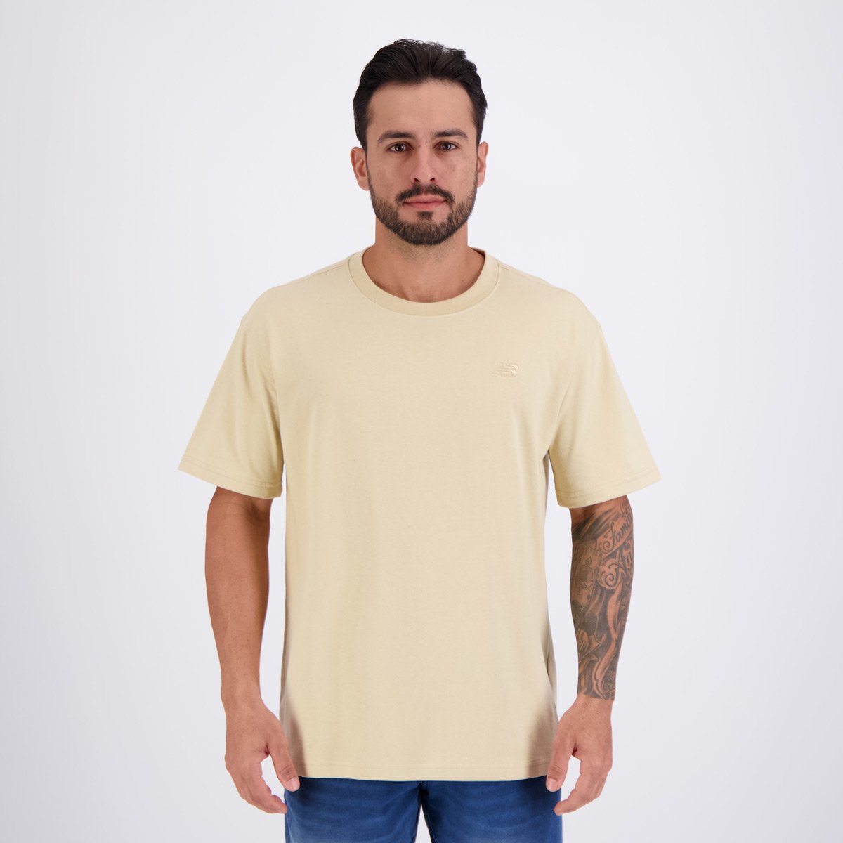 Camiseta New Balance Small Logo Bege