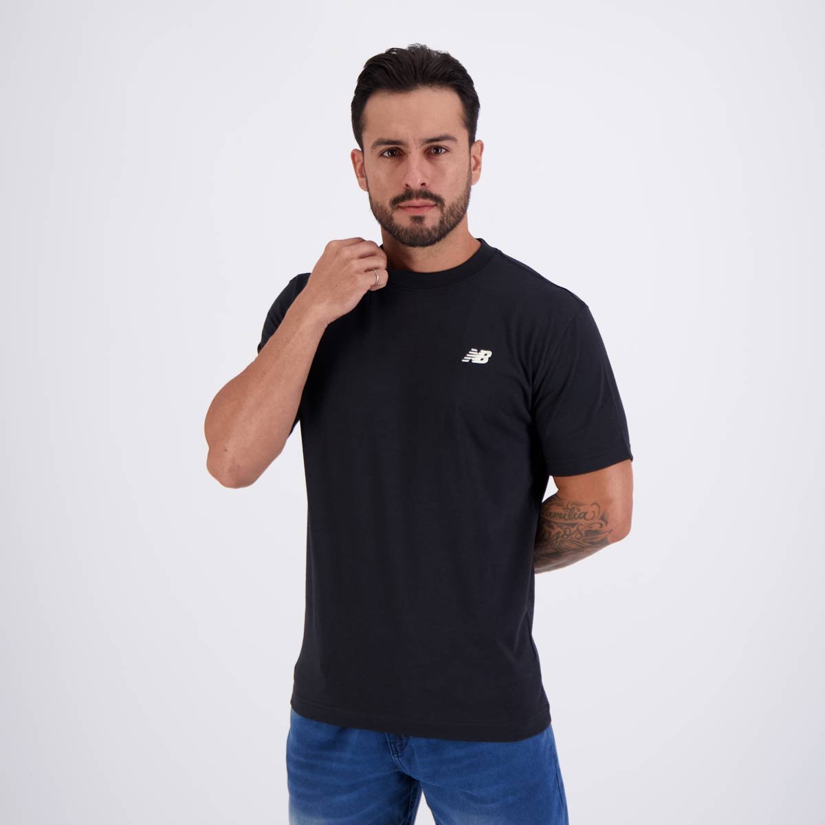 Camiseta New Balance Essentials SL Preta Preto 3