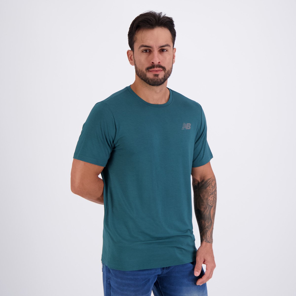 Camiseta New Balance Active Logo Verde Verde 2