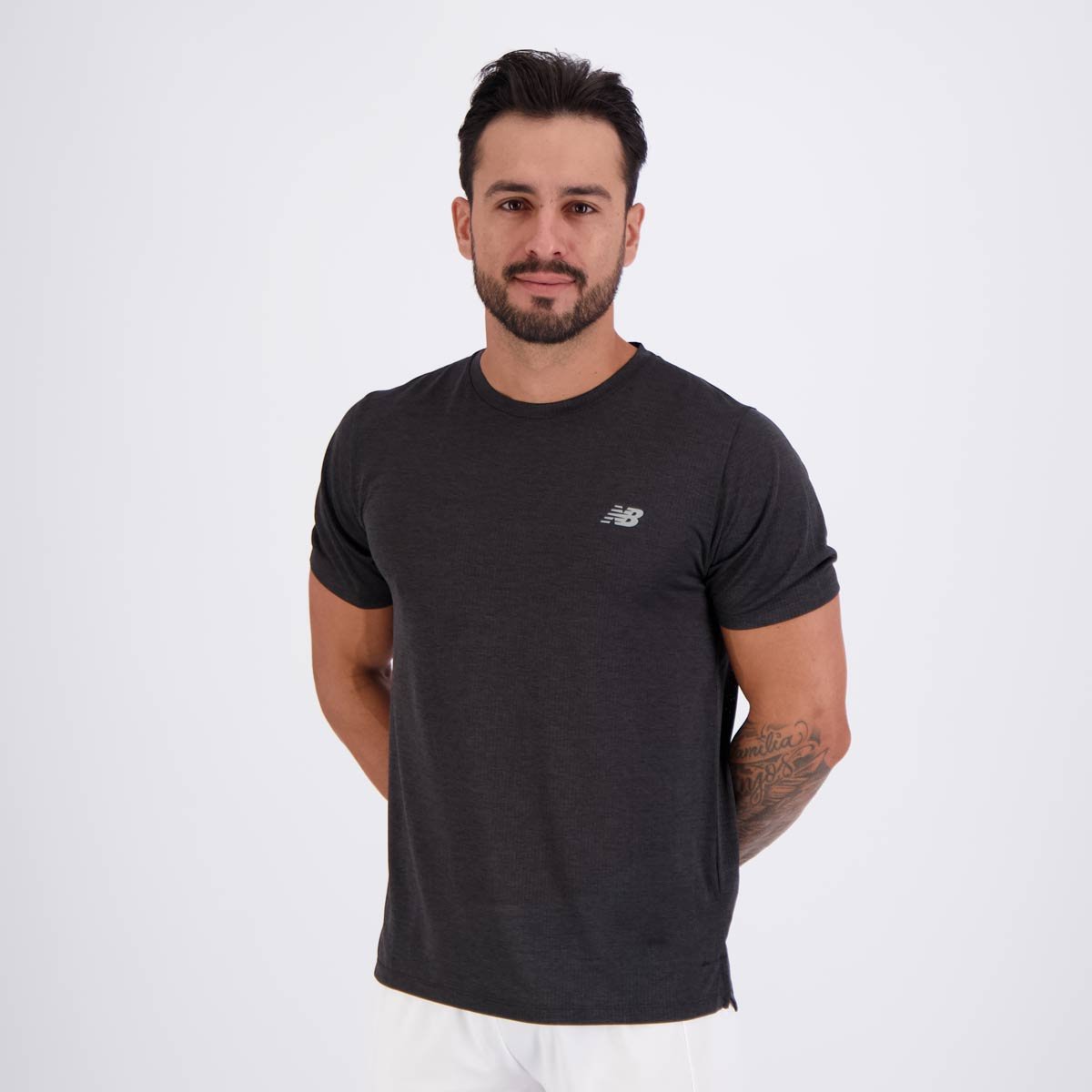 Camiseta New Balance Atlhetics Run Preta Preto 3