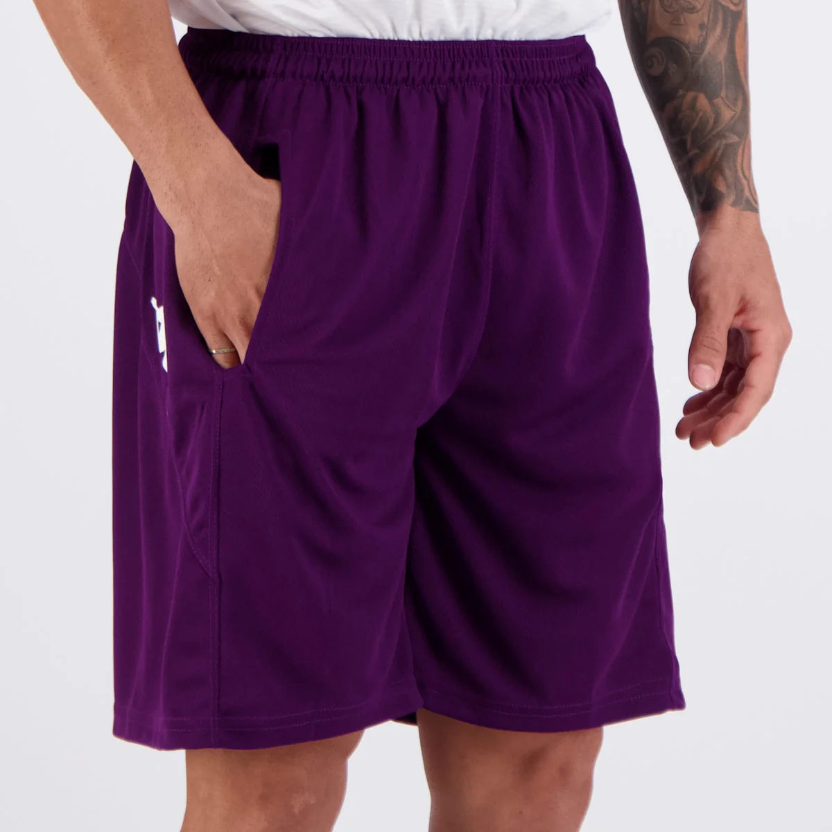 Shorts Kappa Ahora Pro Seven Com Bolso Roxo Roxo 2