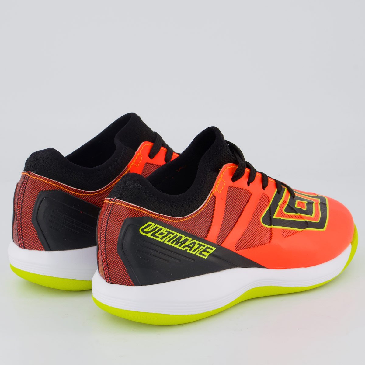 Chuteira Umbro Ultimate Futsal Juvenil Coral e Verde Laranja 3
