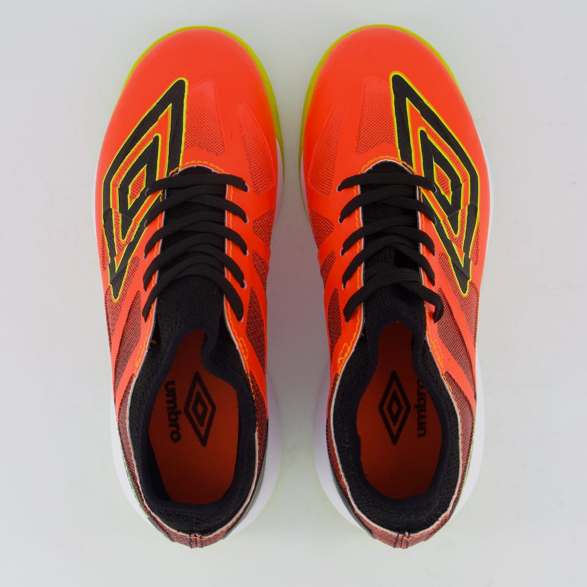 Chuteira Umbro Ultimate Futsal Juvenil Coral e Verde Laranja 4