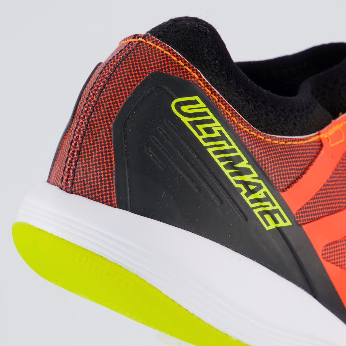 Chuteira Umbro Ultimate Futsal Juvenil Coral e Verde Laranja 6