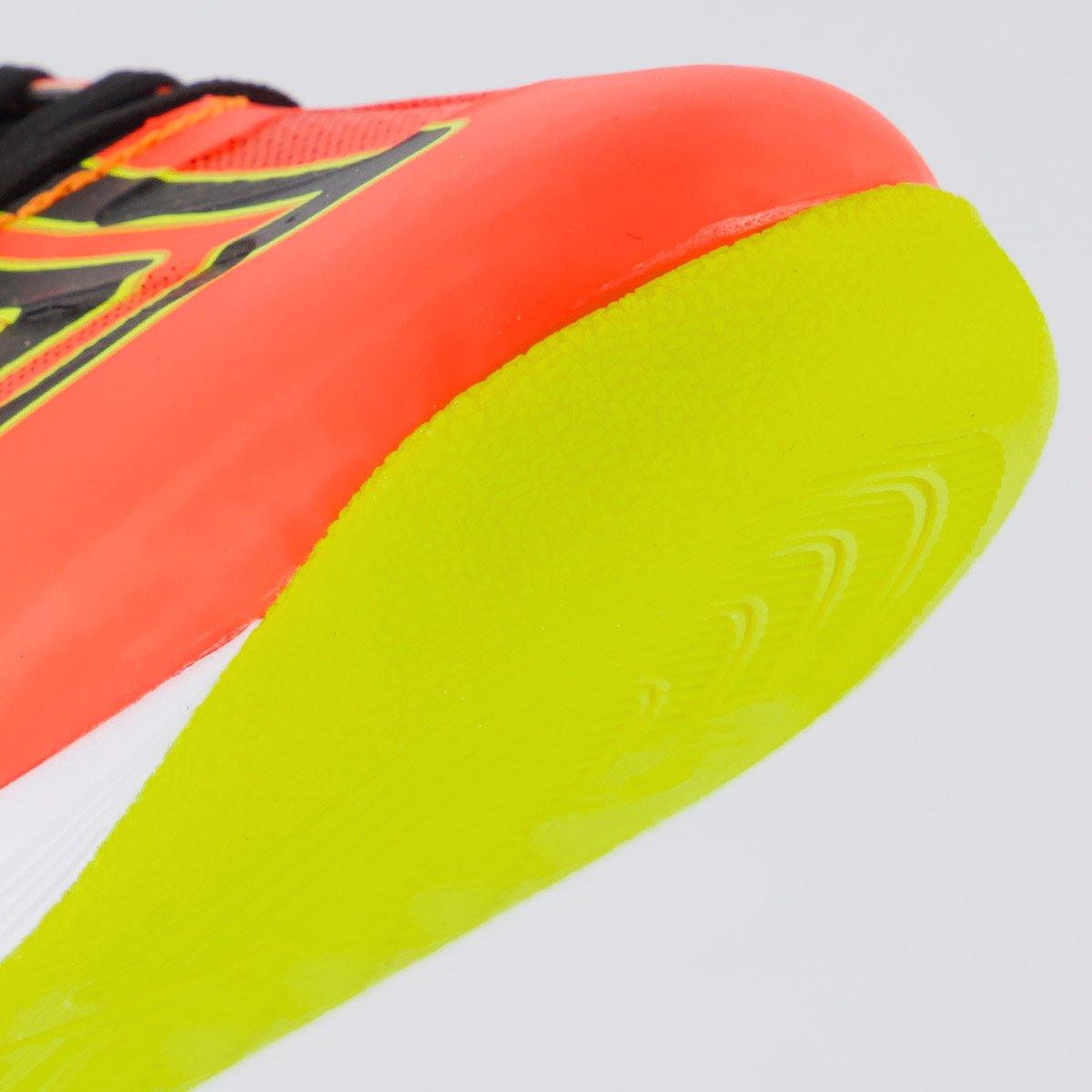 Chuteira Umbro Ultimate Futsal Juvenil Coral e Verde Laranja 8