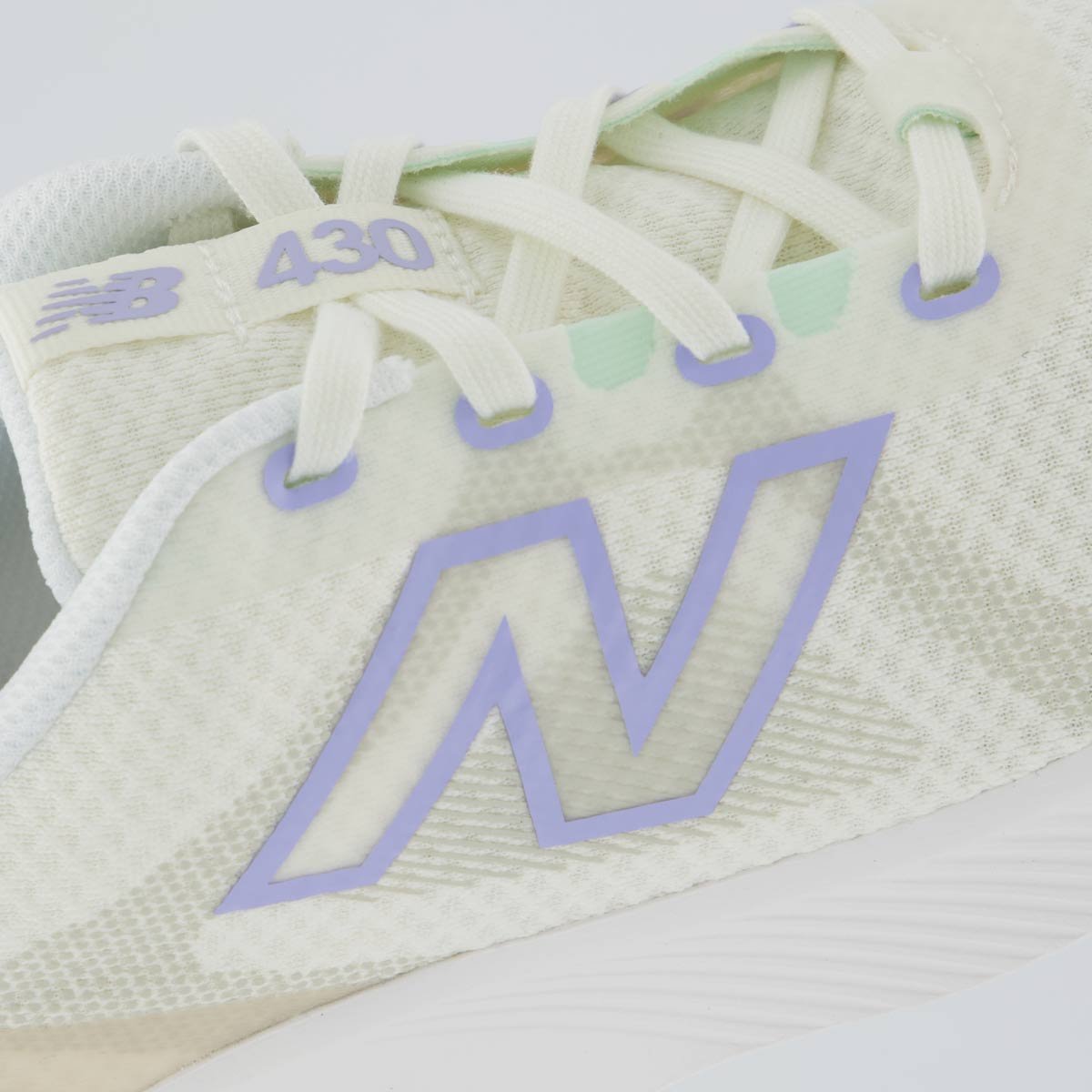 Tênis New Balance 430 V4 Feminino Bege Claro e Lilás Branco 7