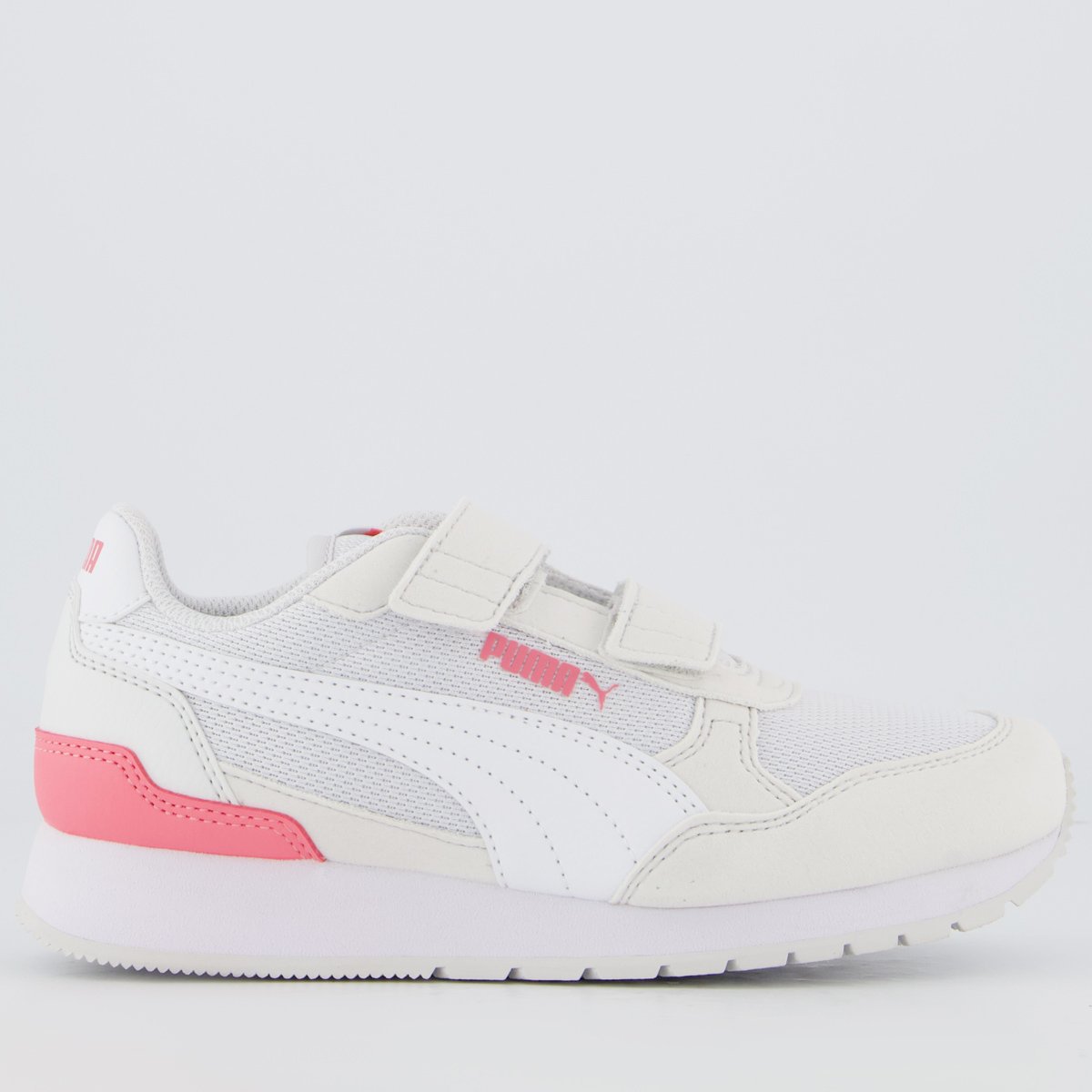 Tênis Puma St Runner V4 Mesh V Ps Juvenil Cinza e Rosa
