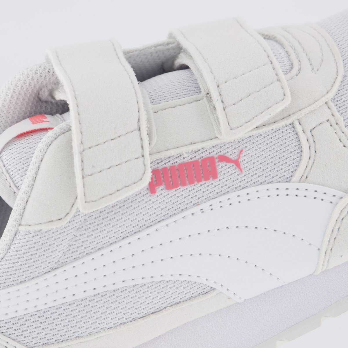 Tênis Puma St Runner V4 Mesh V Ps Juvenil Cinza e Rosa Branco 7